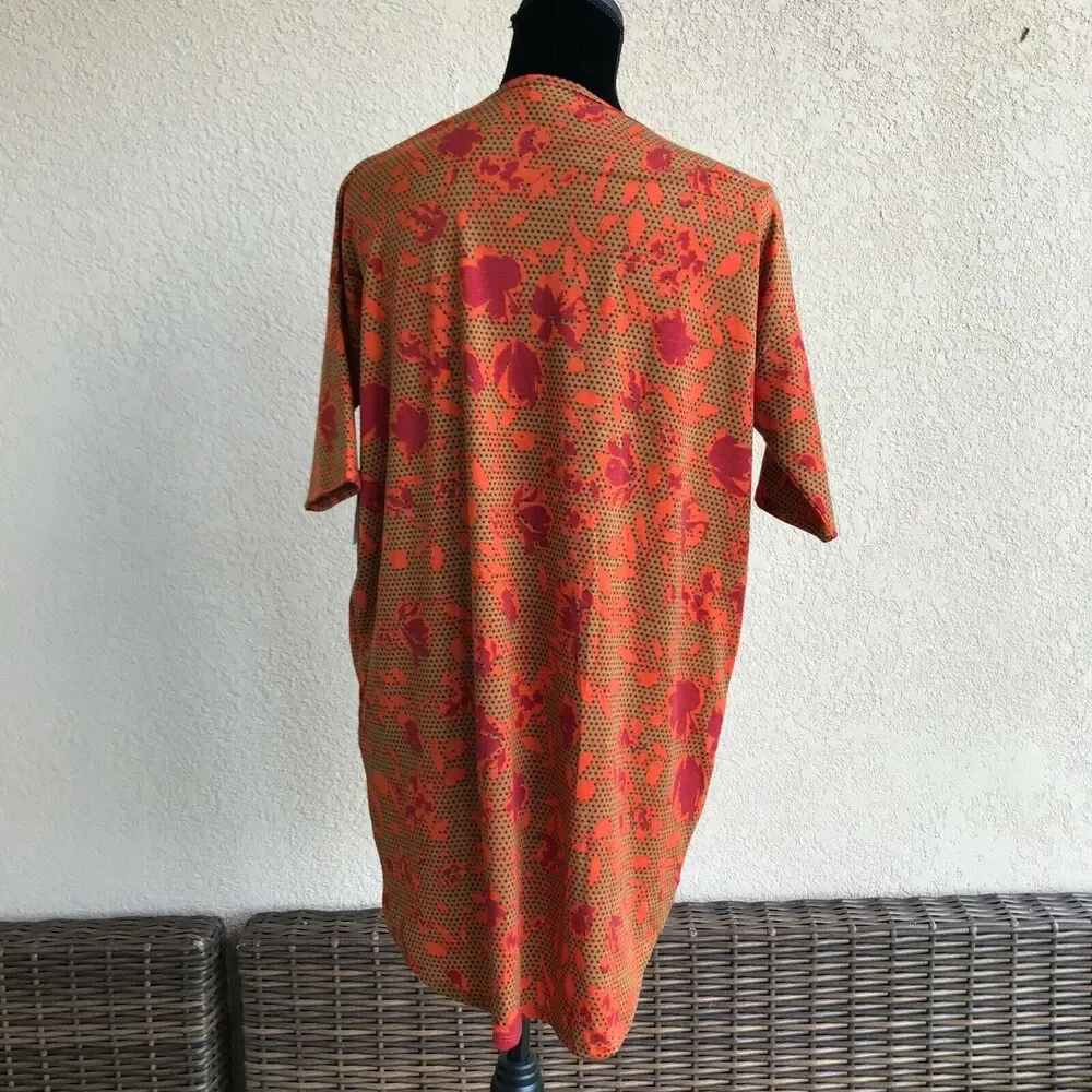 LuLaRoe Orange Brown Red Blue Irma Top Tunic XXS NEW NWT Polka Dot - Picture 4 of 8